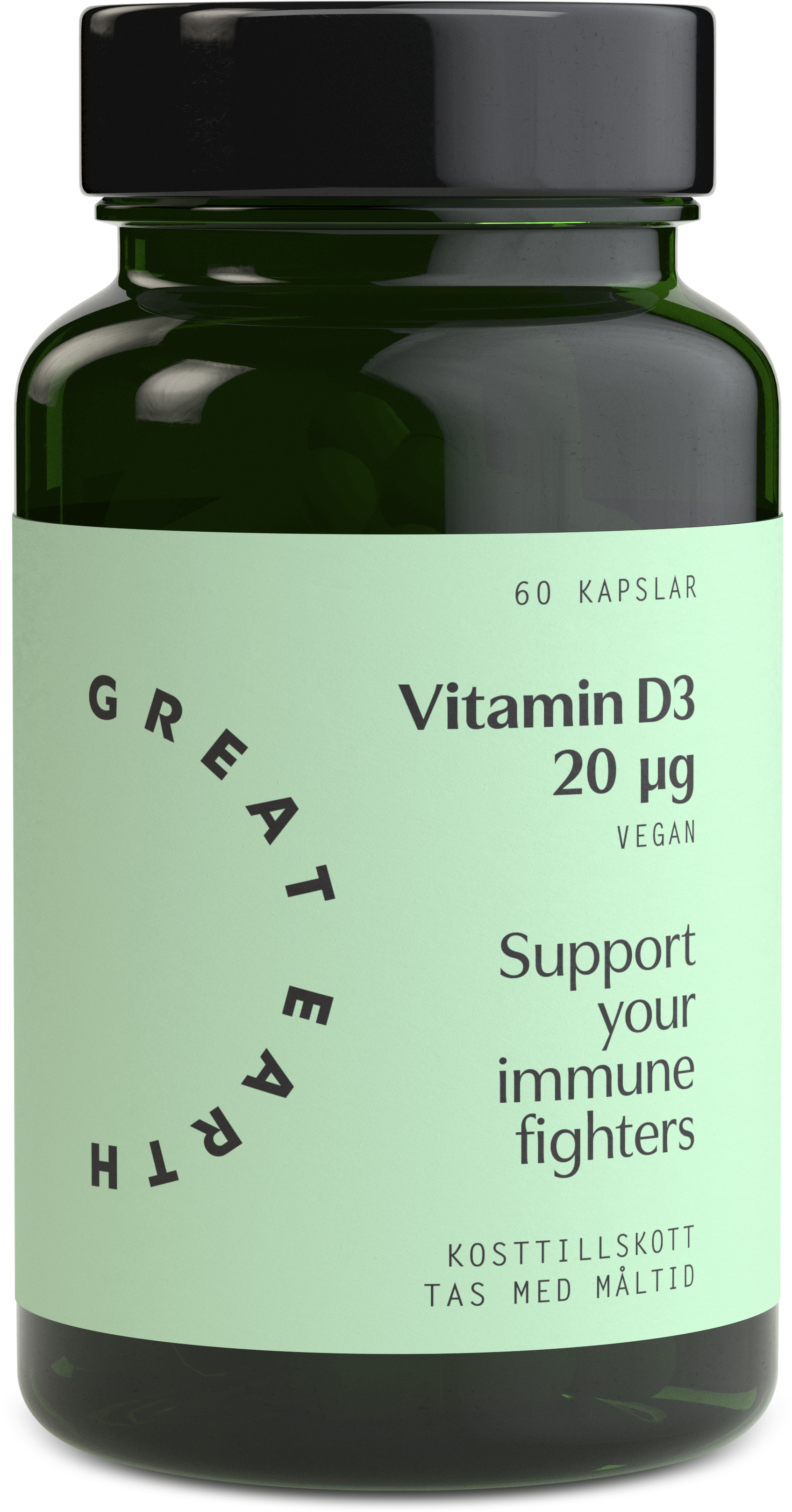 Great Earth D-Vitamin 20µg Vegan 60 kapslar