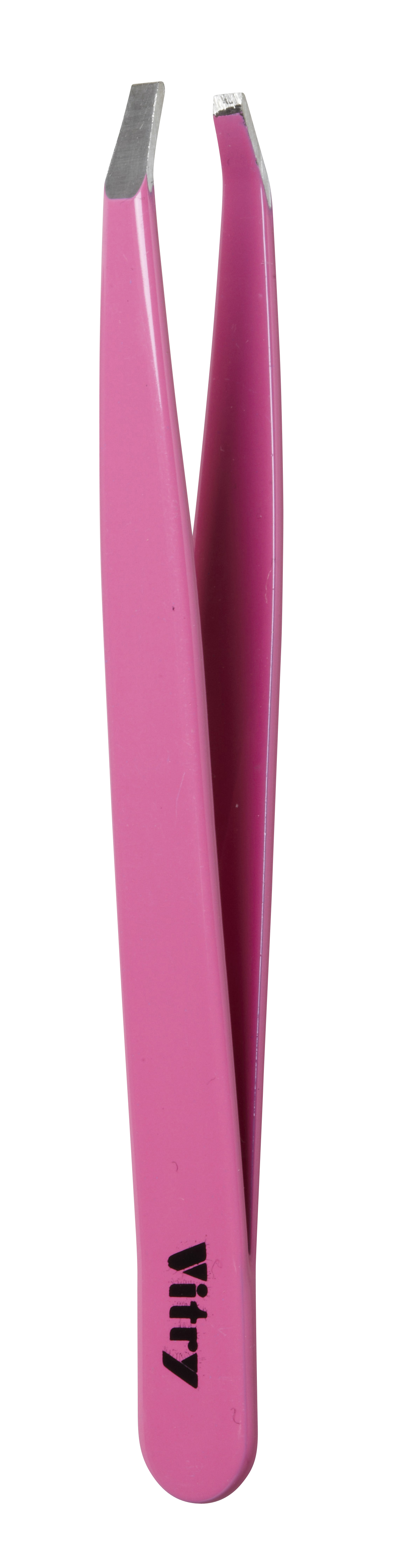 Vitry Professional Tweezer Crab Ends Stainless Steel Pink 1 st