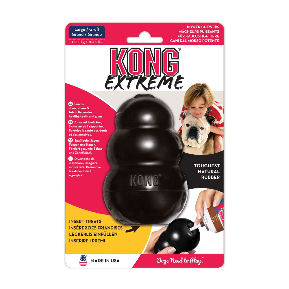 Kong Extreme Tugg-och Aktivitetsleksak Large Svart 1 st