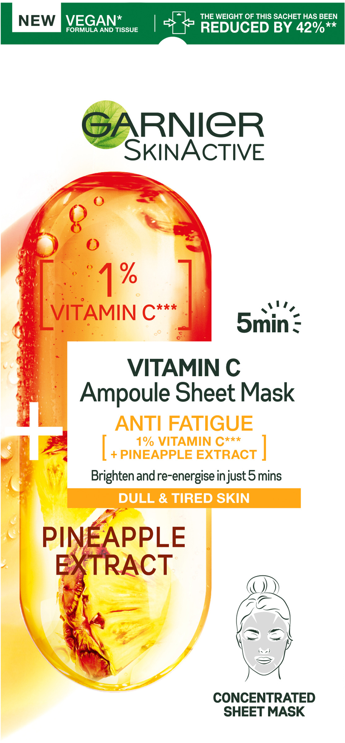 Garnier Skin Active Vitamin C Ampoule Sheet Mask,
