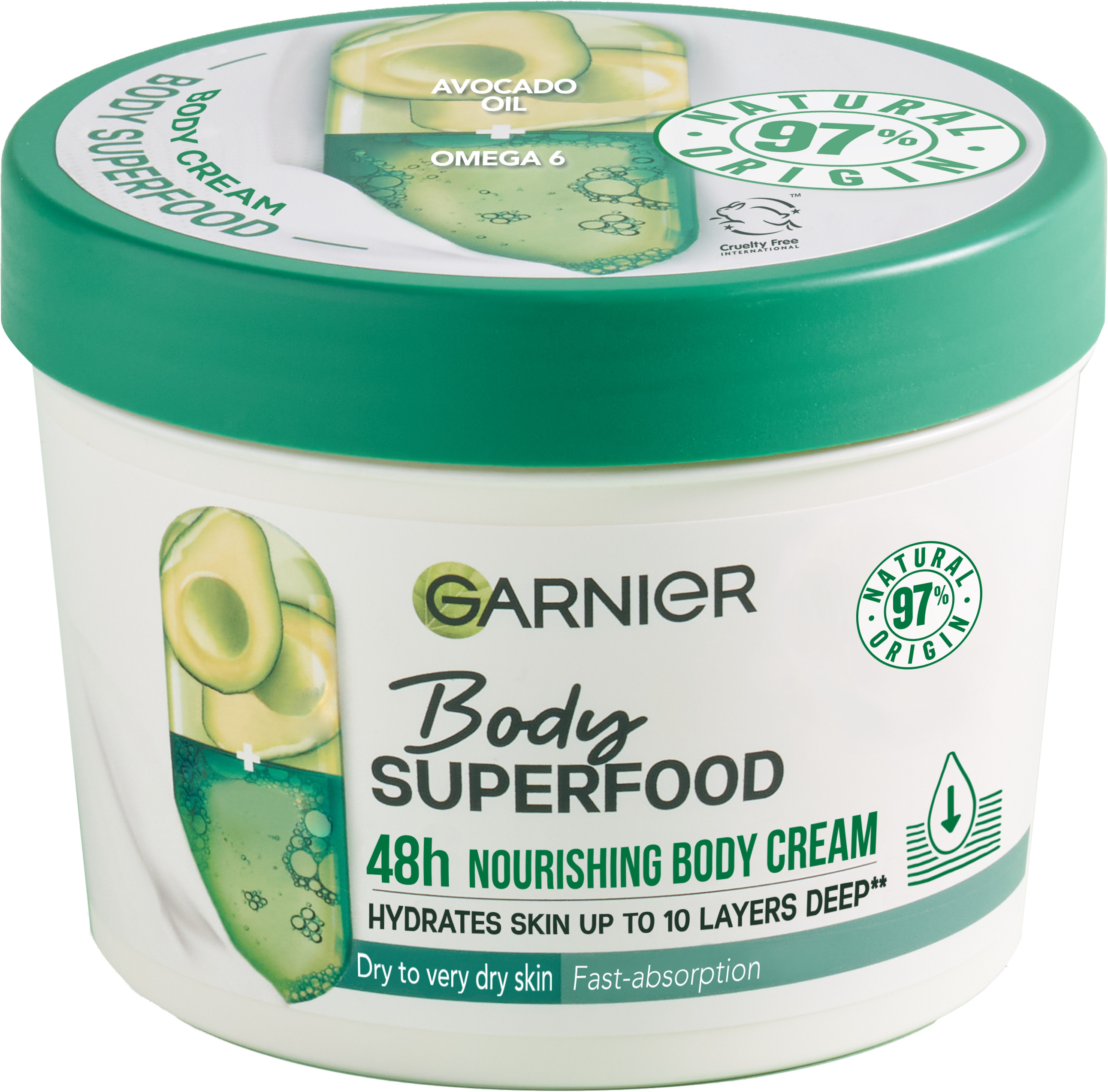 Köp Garnier Body Superfood 48h Nourishing Body Cream 380 ml Apohem