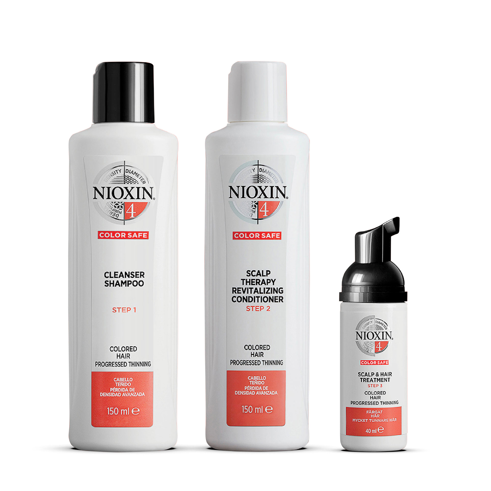 NIOXIN Hair System Kit 4 Märkbart Tunt & Färgat Hår 340 ml