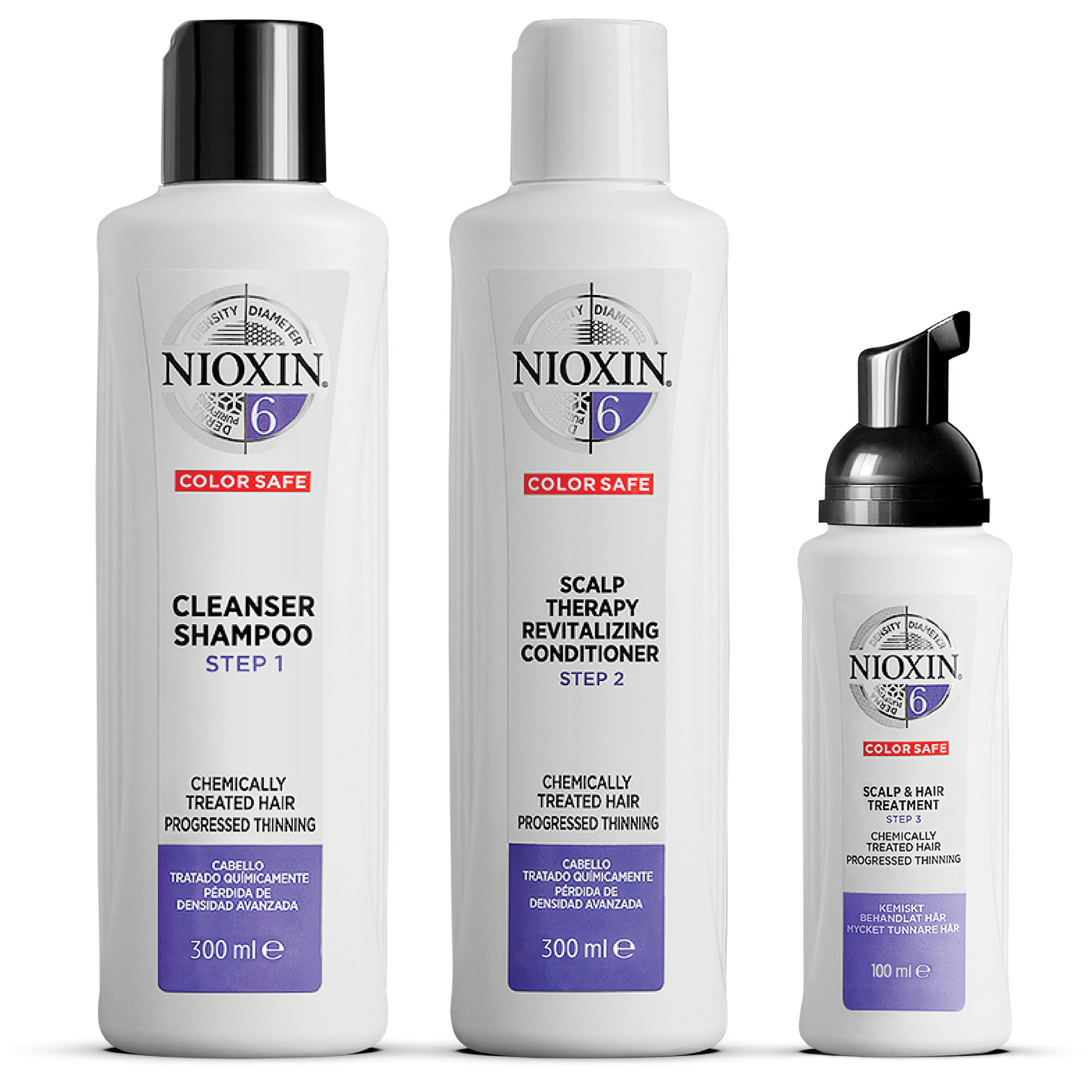NIOXIN Kit System 6 För märkbart tunt & Kemiskt behandlat hår 1 x 3 st