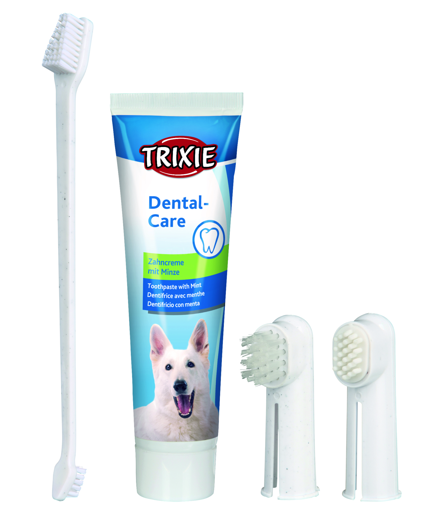 TRIXIE Tandvårdskit Tandkräm, Fingerborstar & Tandborste 1 set