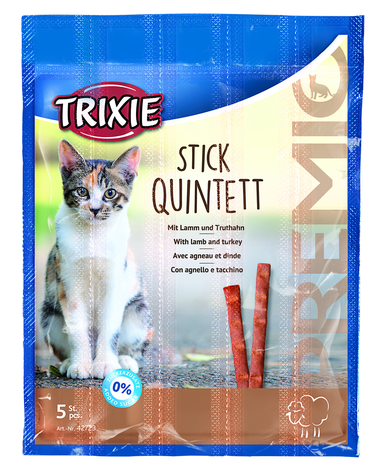 TRIXIE PREMIO Stick Quintett Lamm & Kalkon 5x5 g