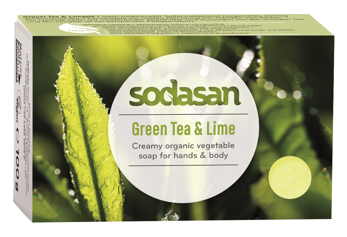 Sodasan Grönt Te & Lime Tvål 100 g