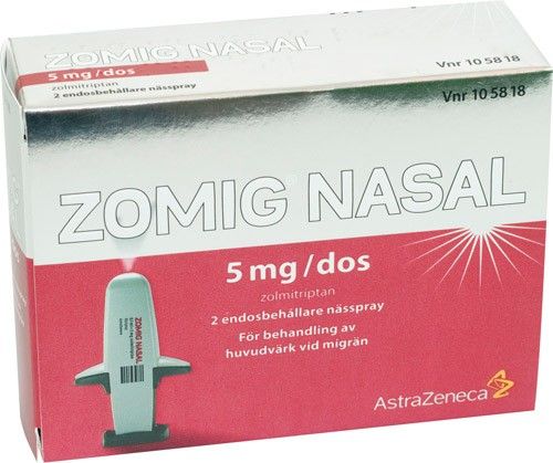 Zomig Nasal nässpray, lösning 5 mg/dos, 0,1 ml x 2st