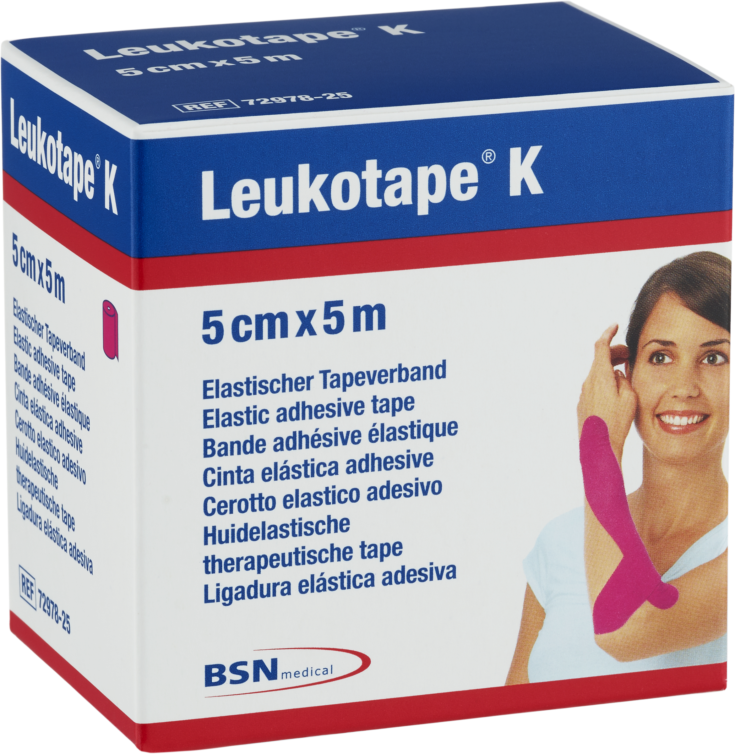 Leukotape K Elastisk kinesiotejp 5 cm rosa 1 st