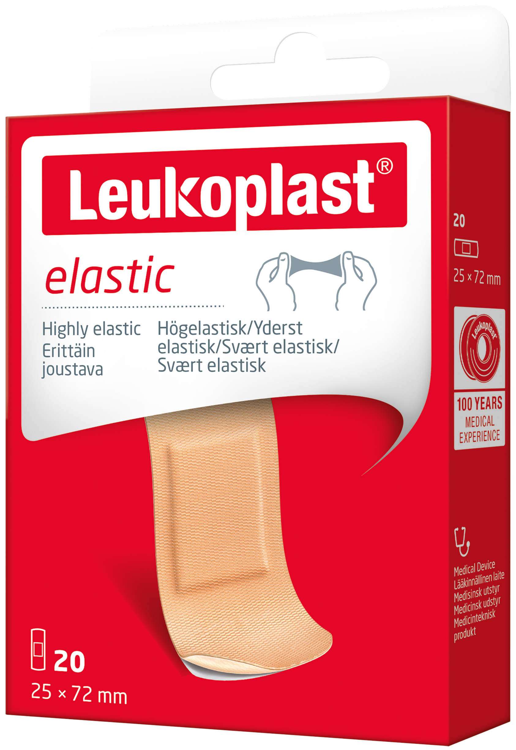 Leukoplast Elastic Strips 28 x 72 mm 20 st