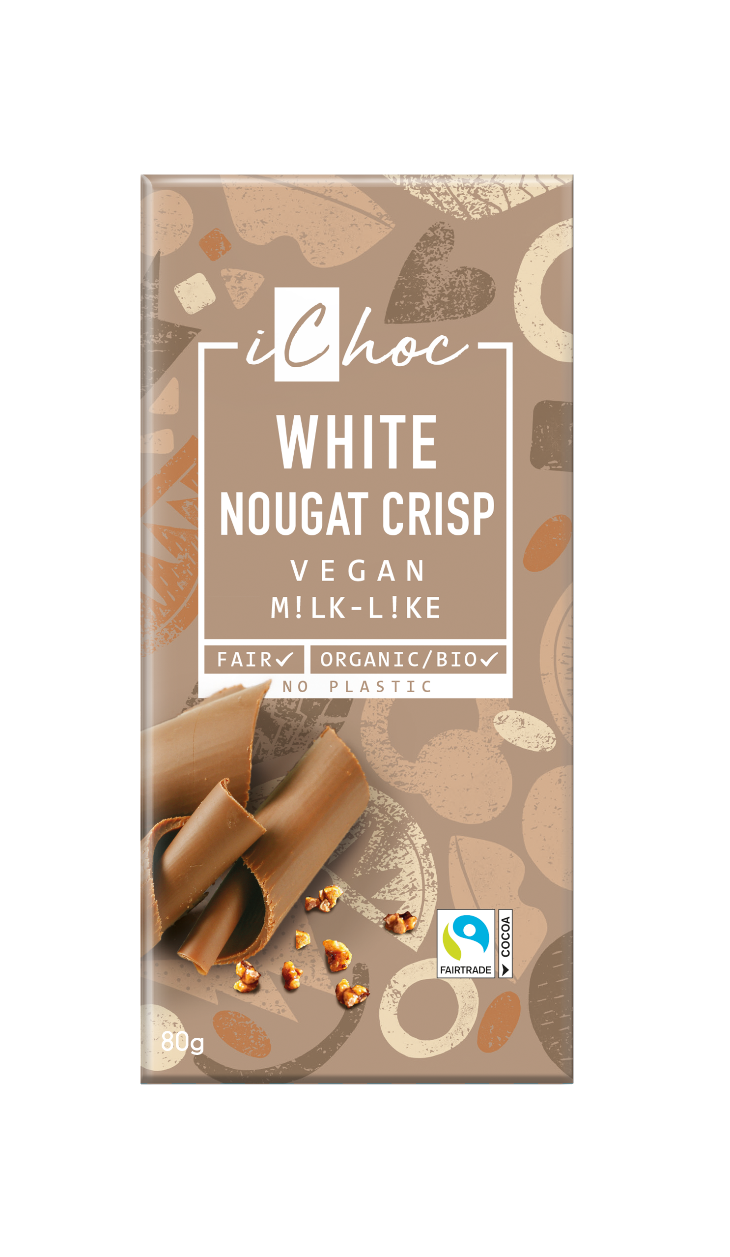 iChoc White Nougat Crisp Vegan 80g