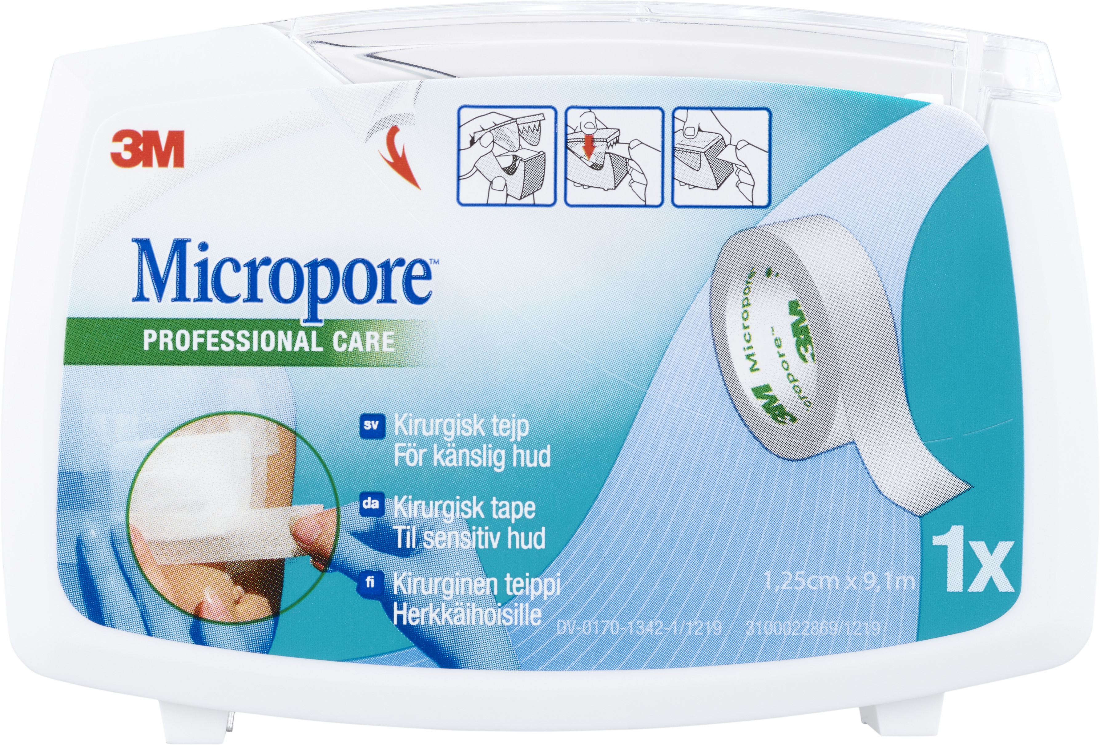 Micropore Kirurgisk Tejp Vit 1,25cm x 9,1m 1 st