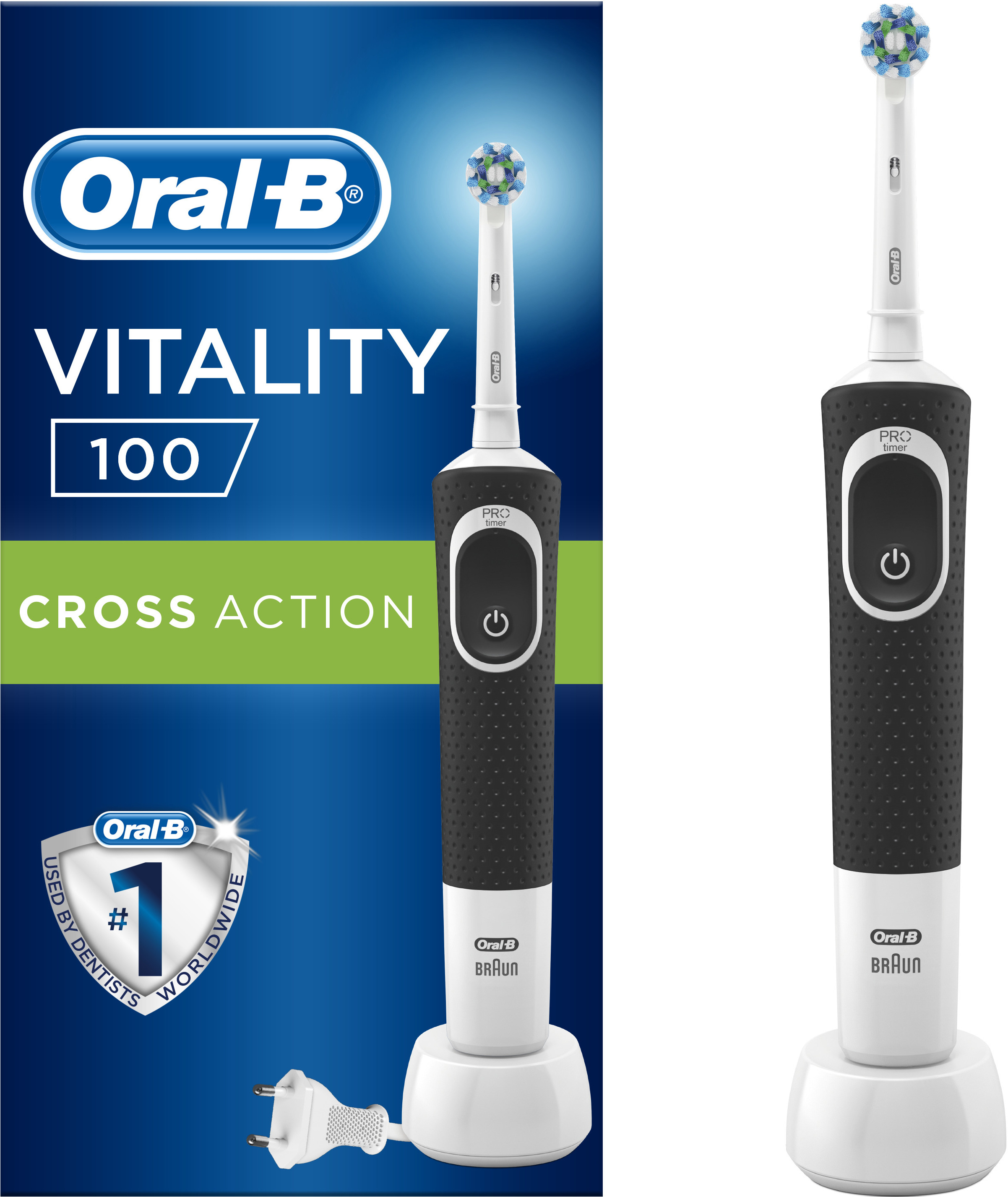 Oral-B Vitality 100 Cross Action Svart 1 st