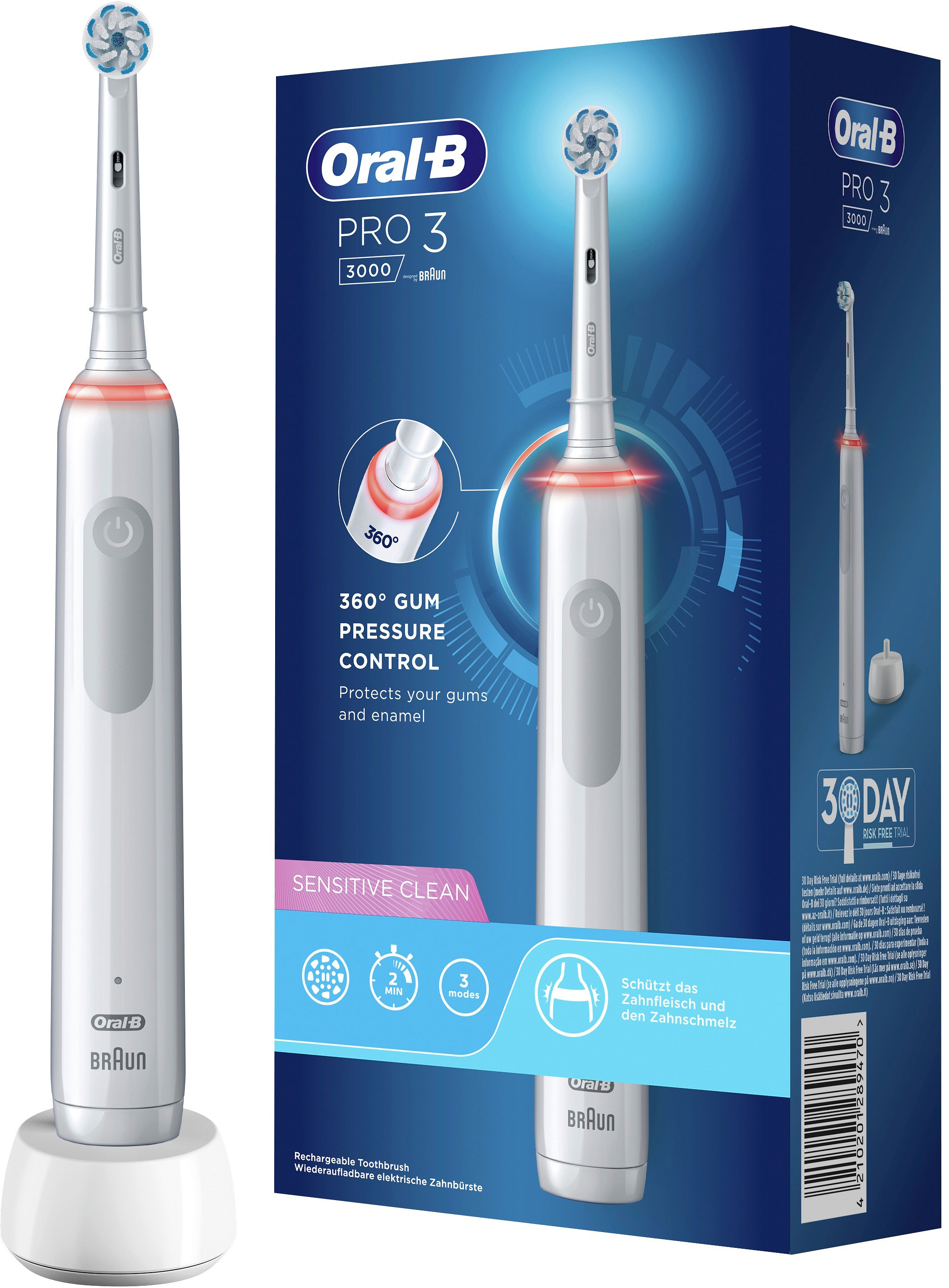 Köp OralB PRO 3 Sensitive 3000 Eltandborste Vit 1 st Apohem