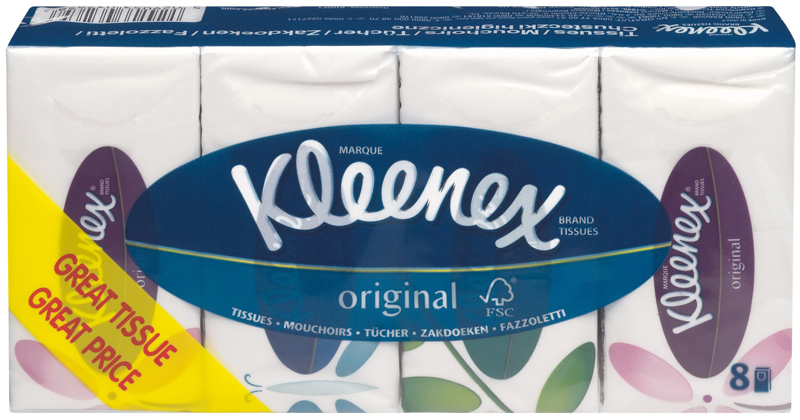 Kleenex Näsdukar original 8-pack 72 st
