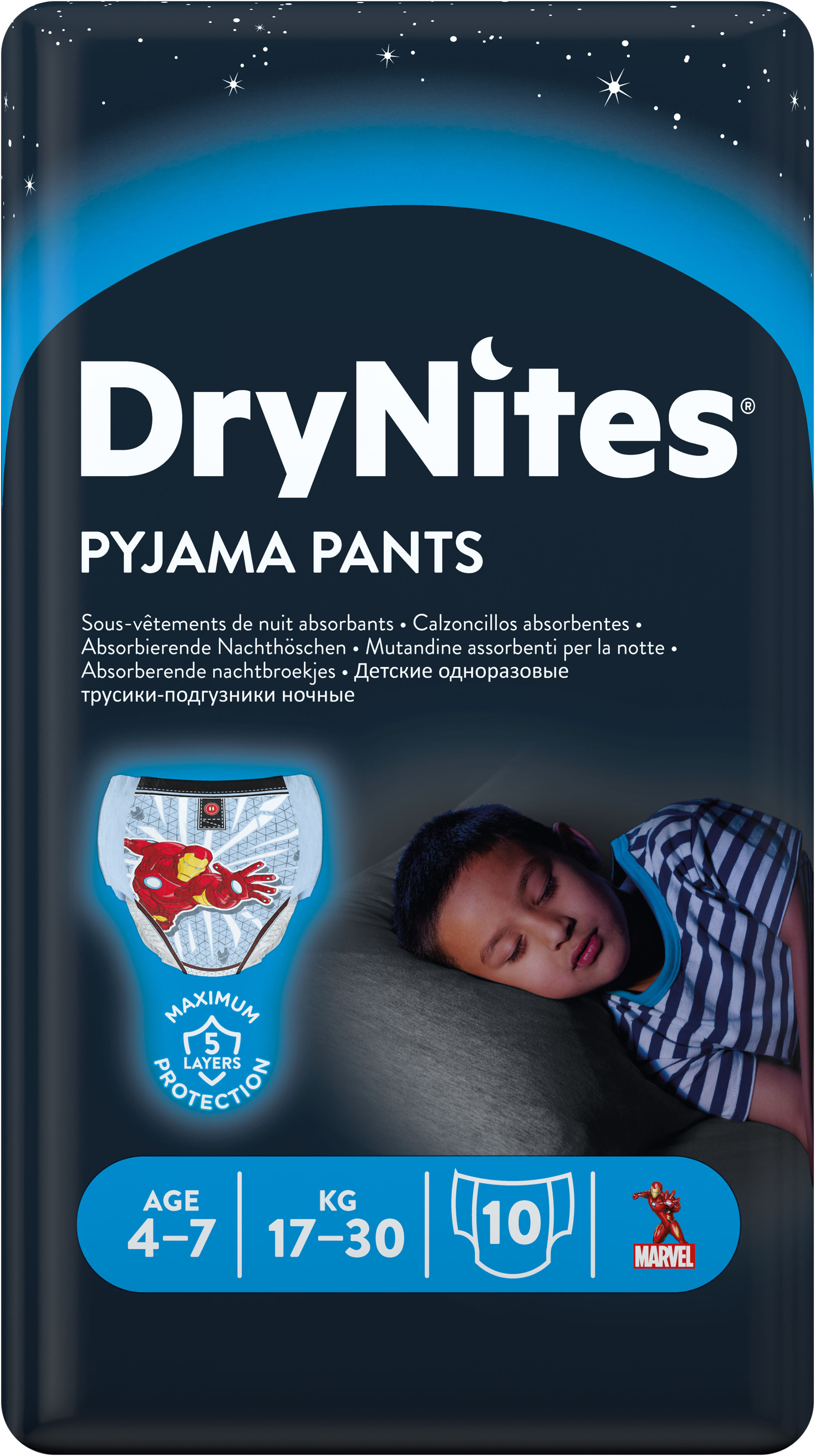 DryNites Nattblöja pojke, 10 stk, 4-7 år 10 st