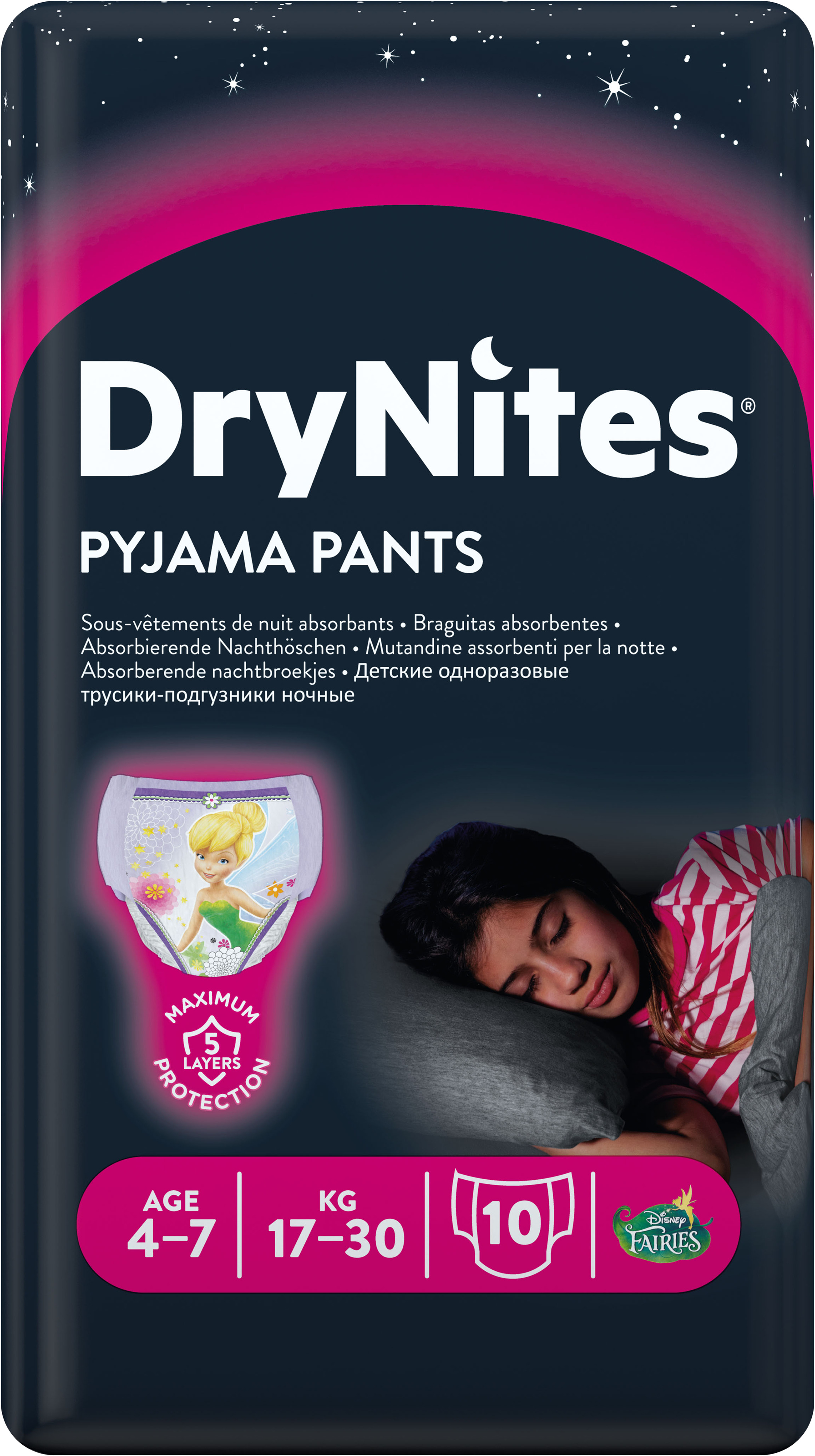 DryNites Nattblöja Flicka 4-7 år 10 st