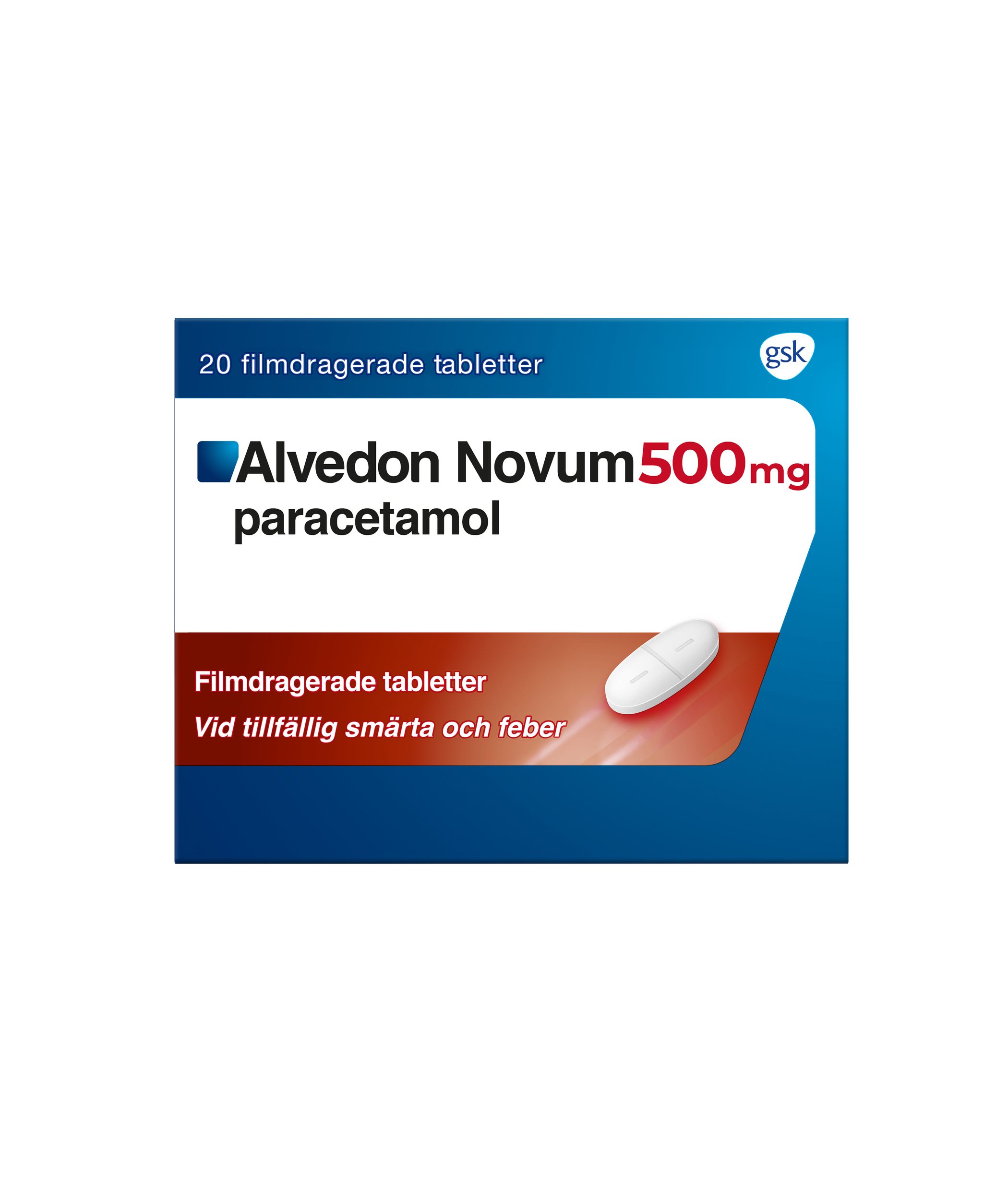 Alvedon Novum 500 mg Paracetamol Filmdragerade Tabletter 20 st
