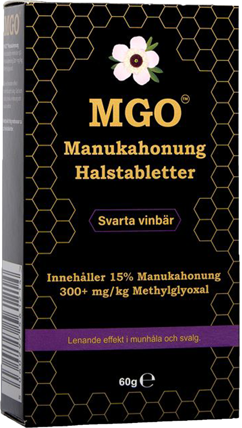 MGO Manukahonung Halstabletter Svarta vinbär 300+ 60g