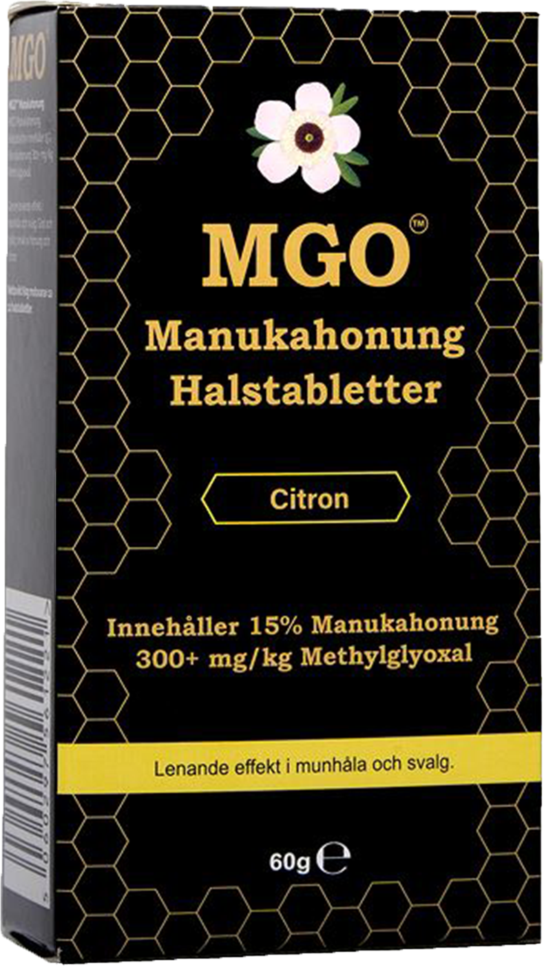 MGO Manukahonung Halstabletter Citron 300+ 60g