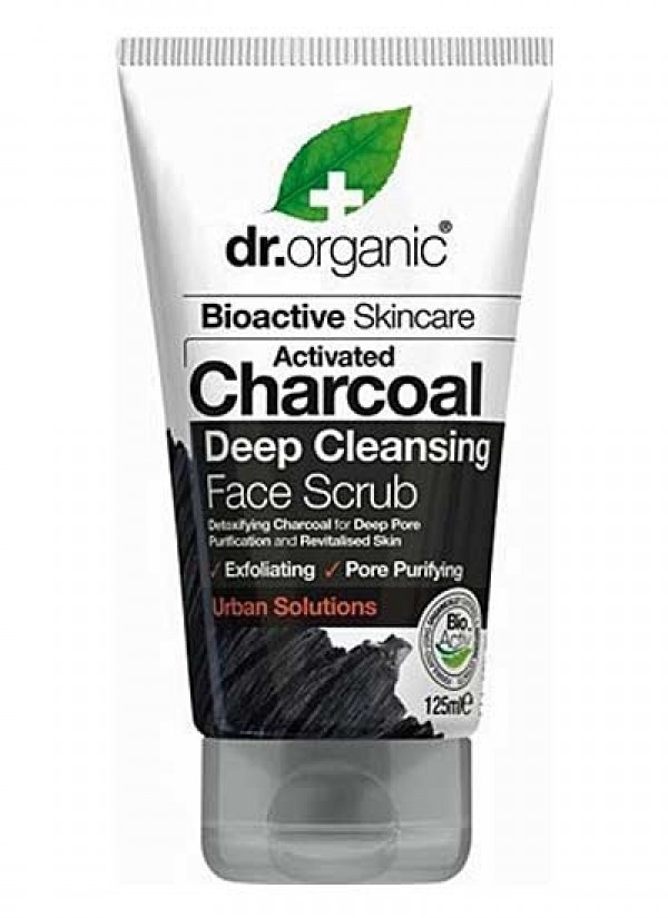 Dr Organic Deep Cleansing Face Scrub Aktivt Kol 125 ml