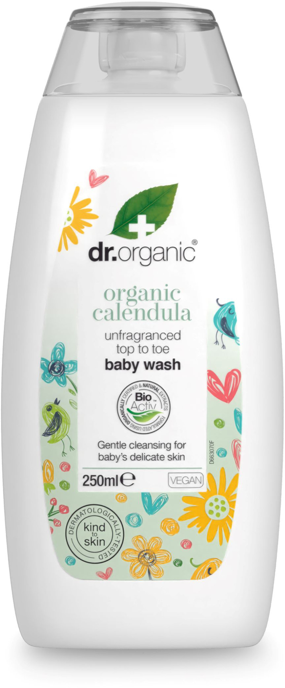 Dr. Organic Calendula Baby Body Wash Unfragranced 250 ml