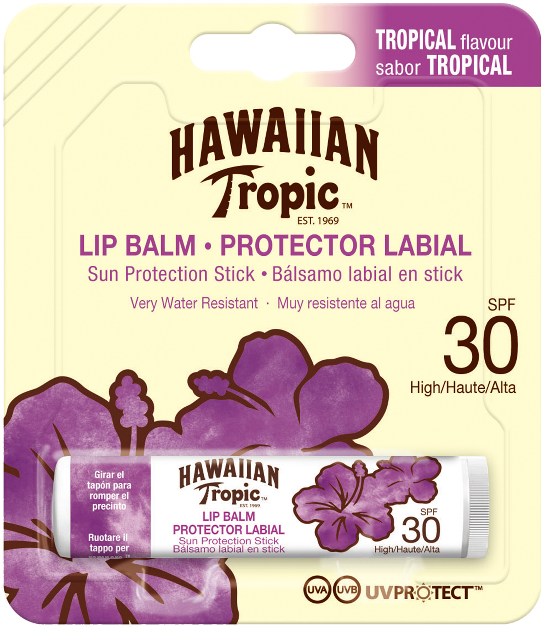 Hawaiian Tropic Lip Balm SPF30 Sun protector Stick 4 g