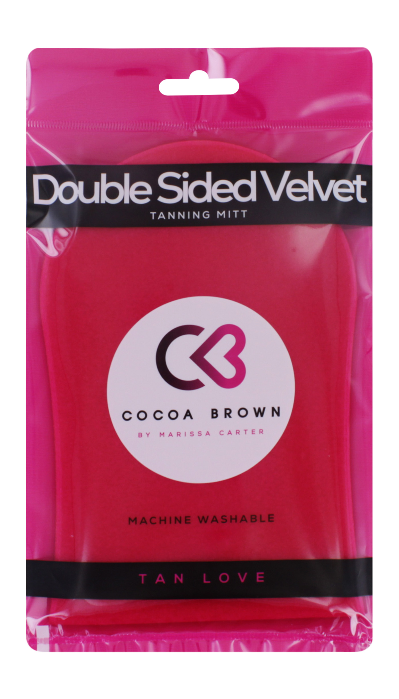 Cocoa Brown Deluxe Double-Sided Pink Velvet Tanning Mitt 1 st