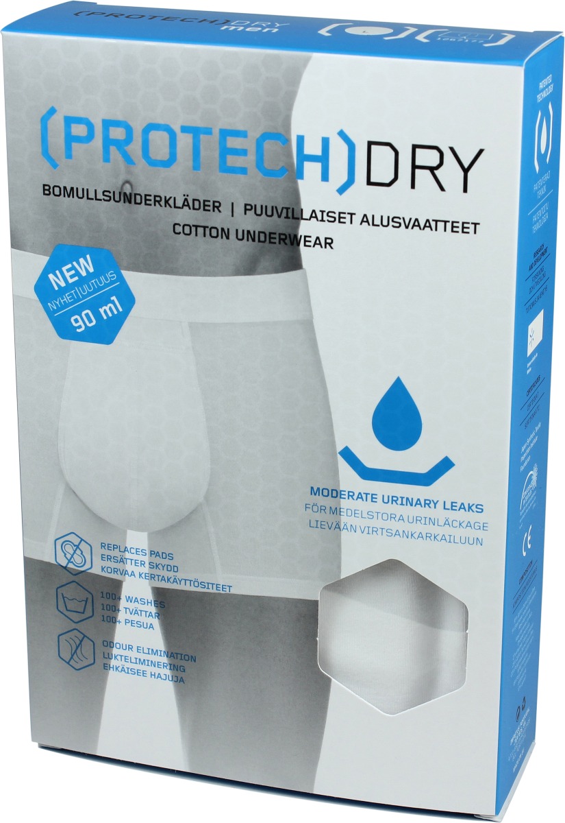ProtechDry Herrboxer Inkontinens Vit S 1 st