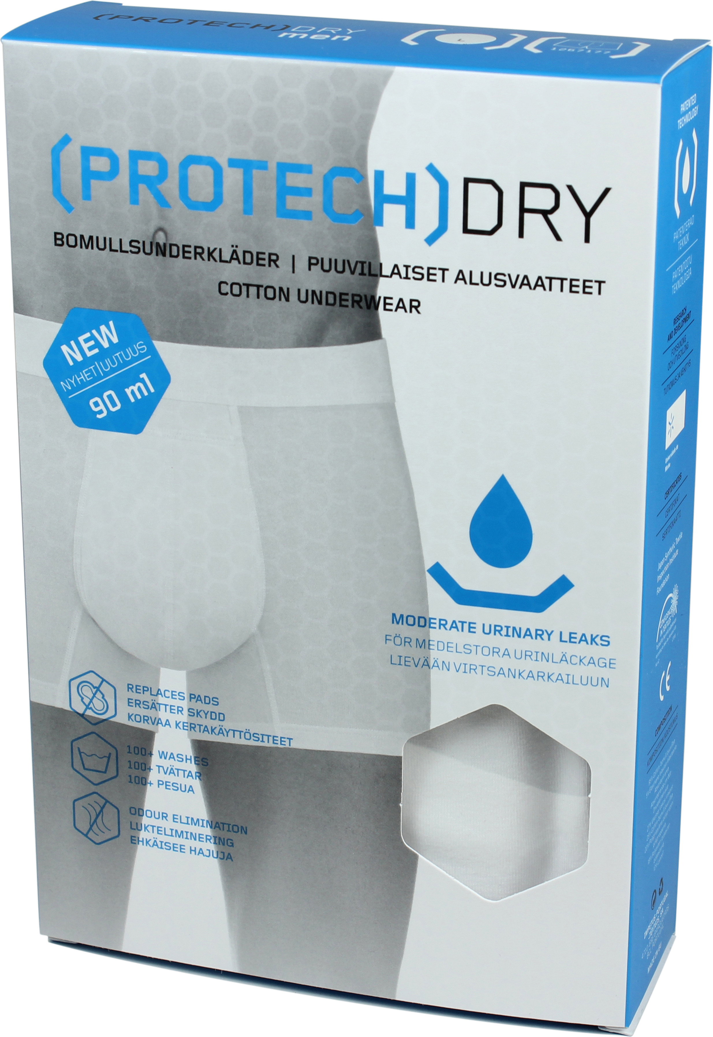 ProtechDry Herrboxer Inkontinens Vit L 1 st