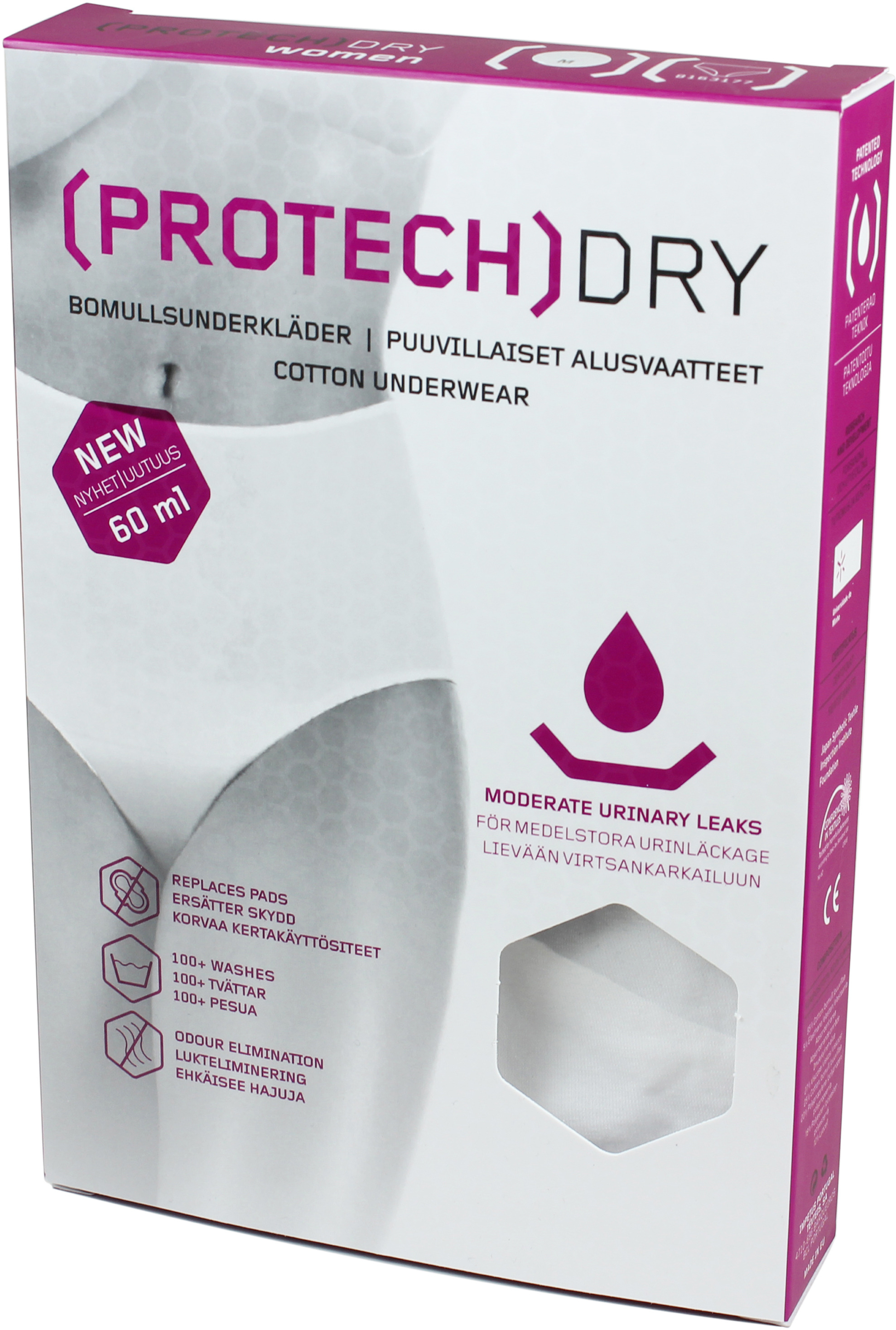 ProtechDry Damtrosa Midi Inkontinens Vit M 1 st