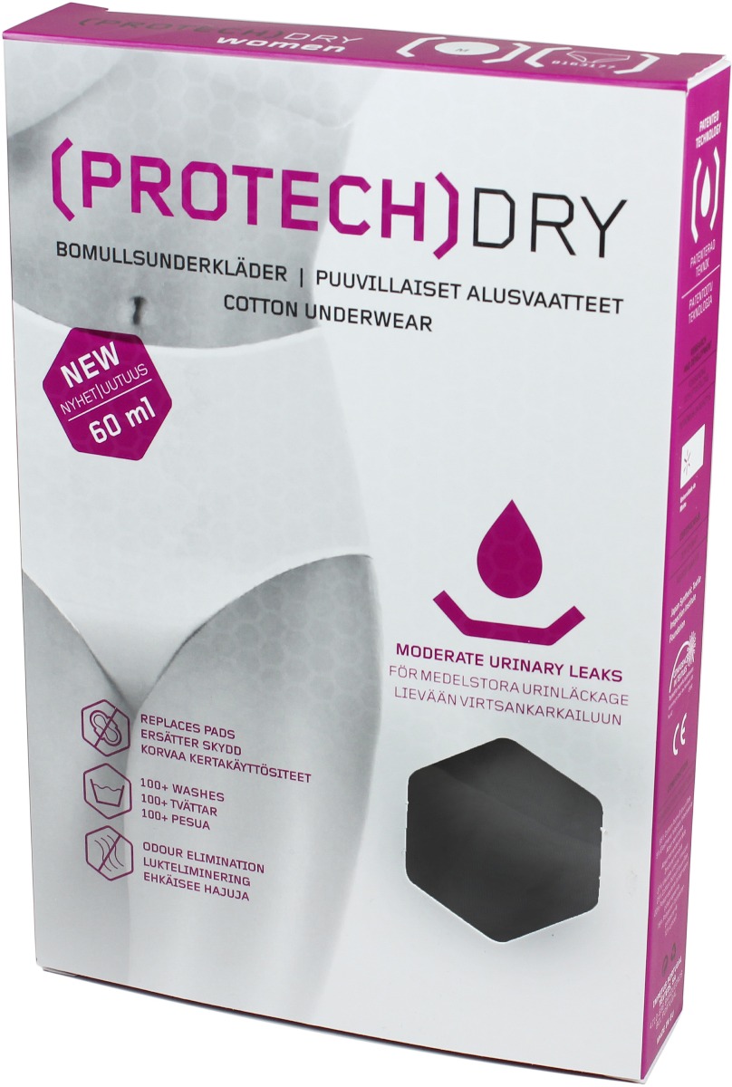 ProtechDry Damtrosa Midi Inkontinens Svart S 1 st