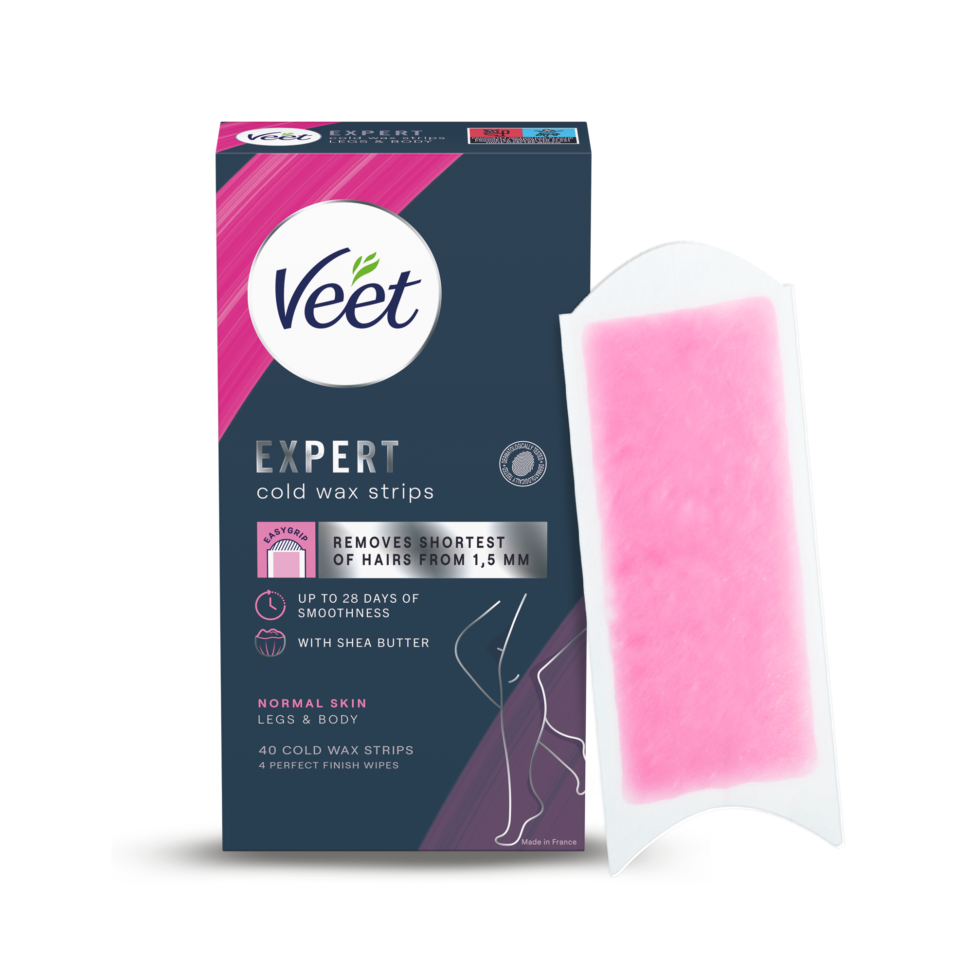 Veet Expert Vaxremsor Normal hud för ben & kropp 40 st