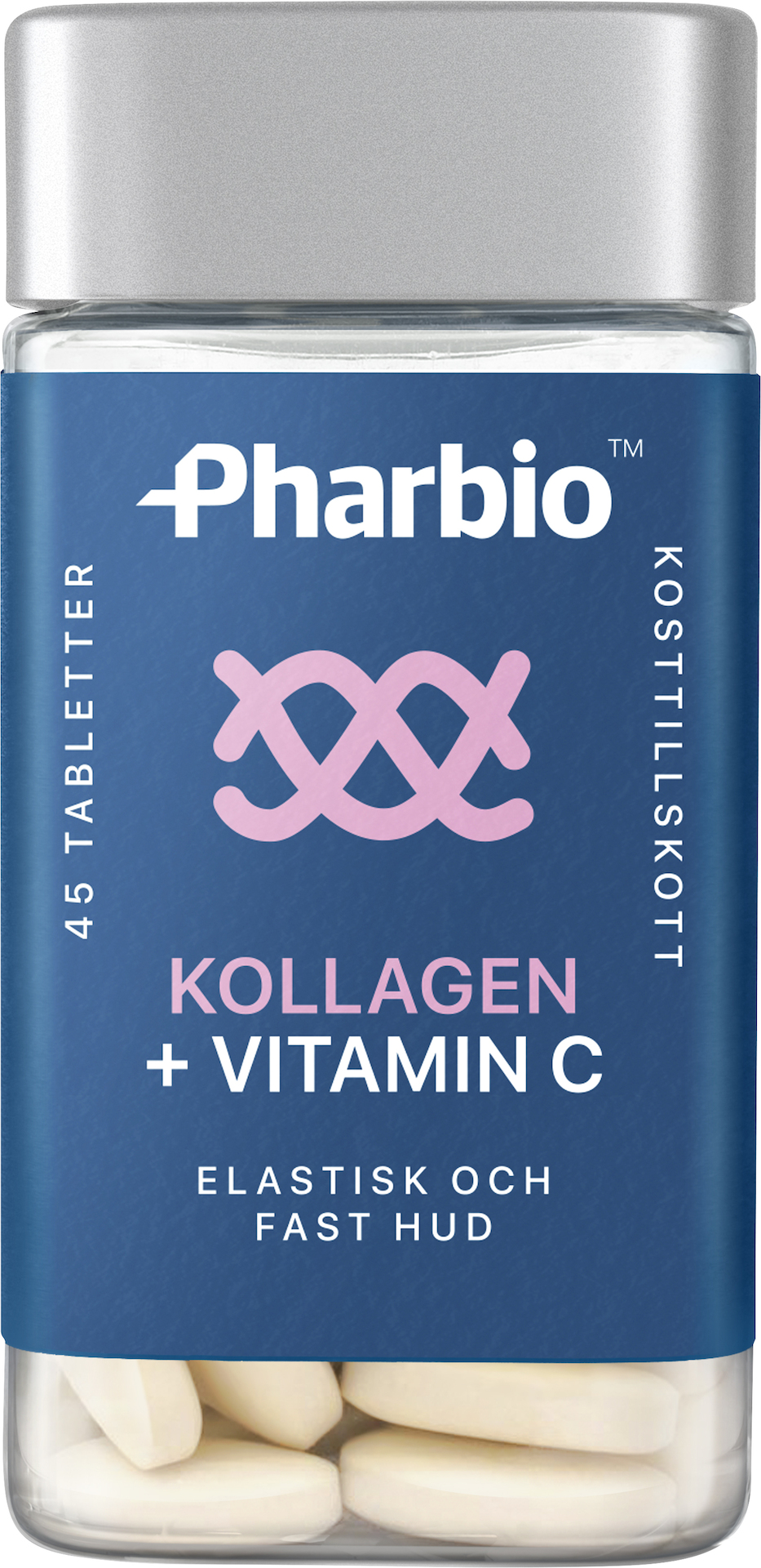 Köp Pharbio Kollagen + Vitamin C 45 tabletter Apohem