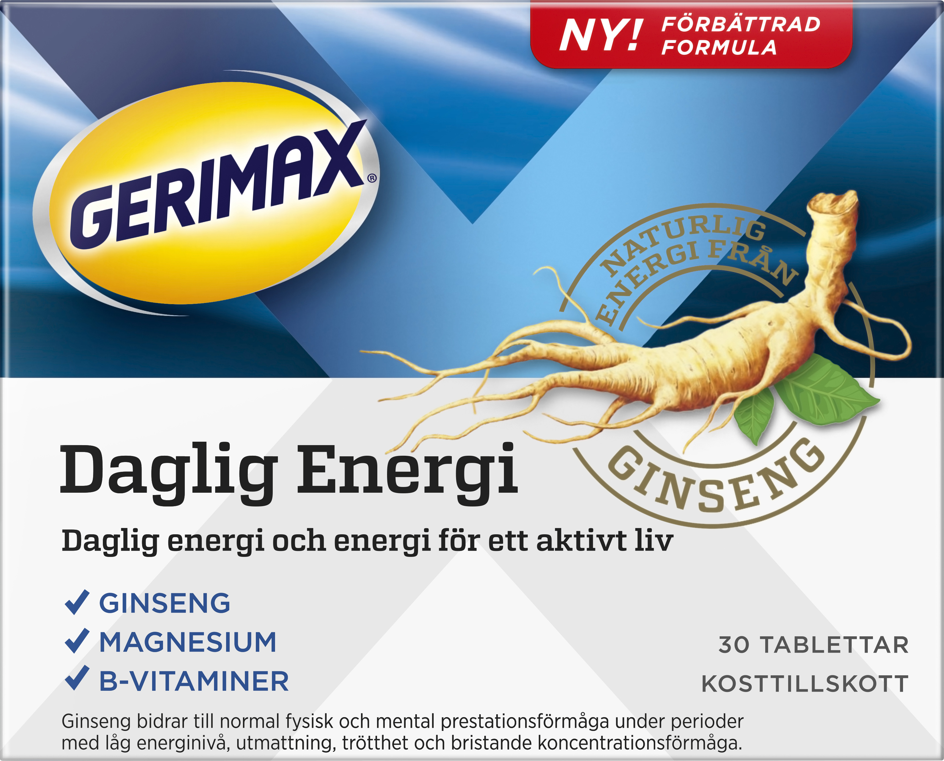 Gerimax Daglig Energi 30 tabletter