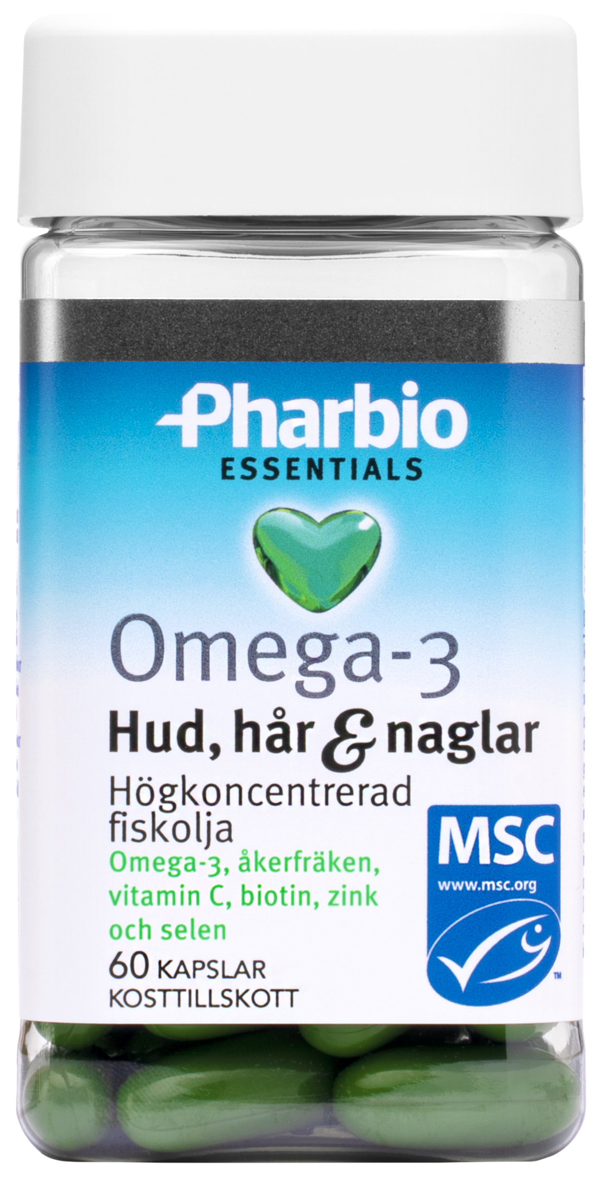 Köp Pharbio Omega3 Essentials Hud, Hår & Naglar 60 kapslar Apohem