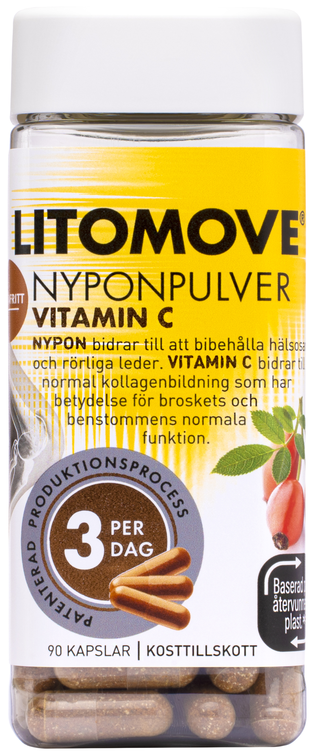 Litomove Nyponpulver Vitamin C 90 kapslar