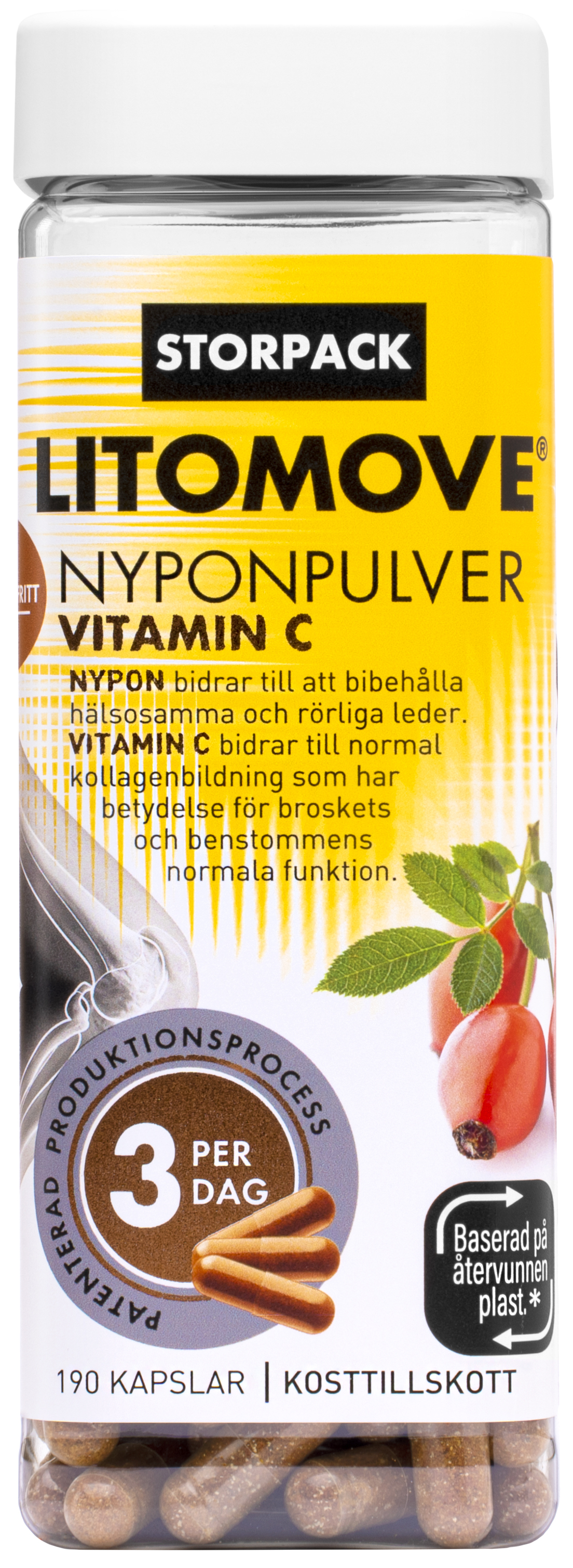 Litomove Nyponpulver Vitamin C 190 kapslar