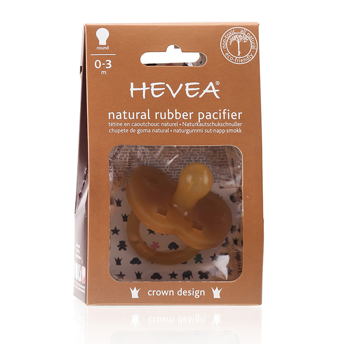 Hevea Napp Naturgummi Rund Krona 0-3 mån