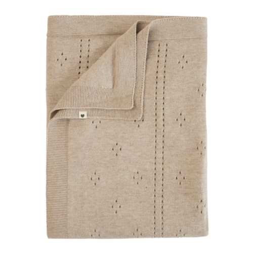 BIBS Knitted Blanket Pointelle Vanilla 1 st