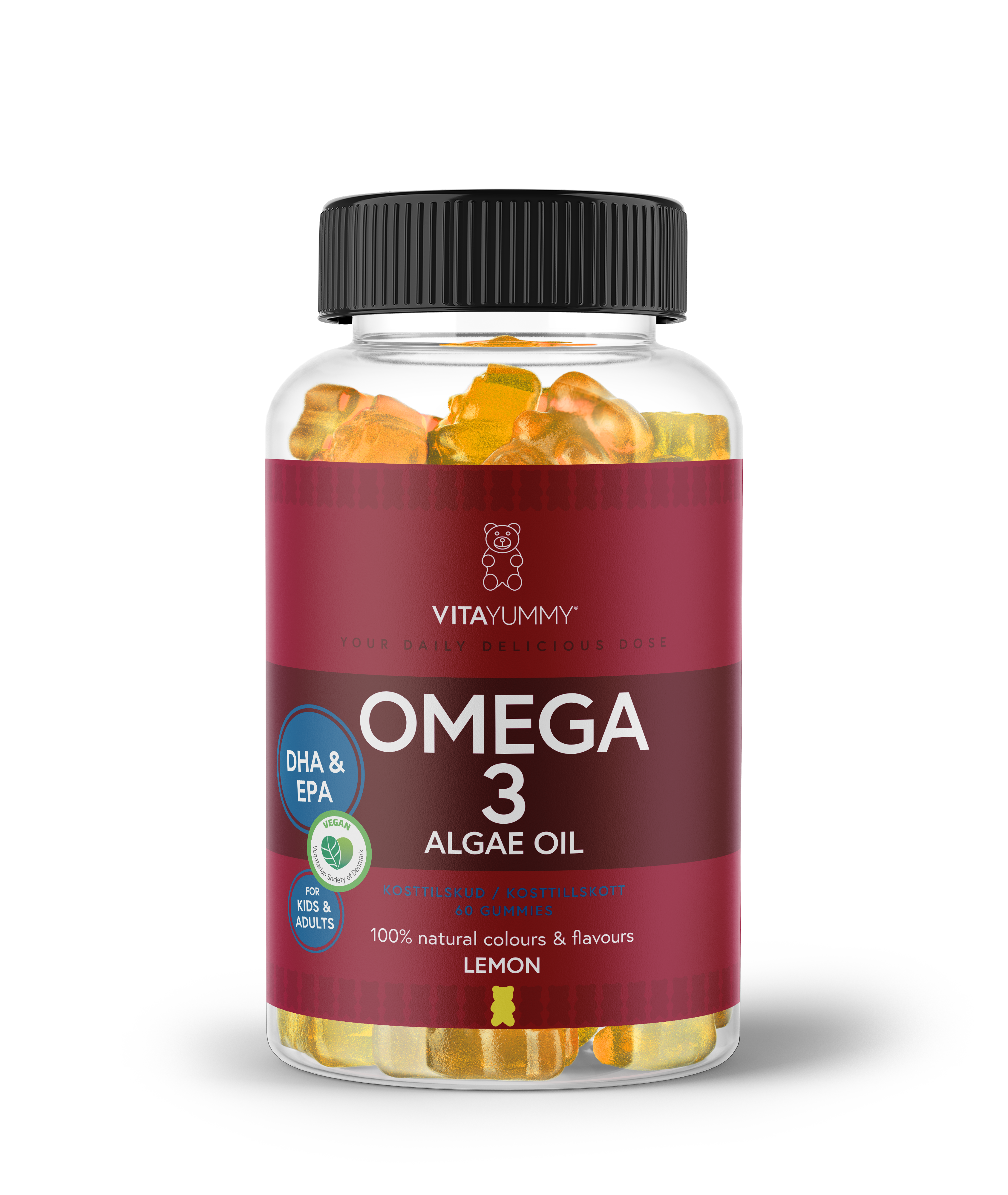 VitaYummy Omega-3 Algae Oil Lemon 60 tuggtabletter