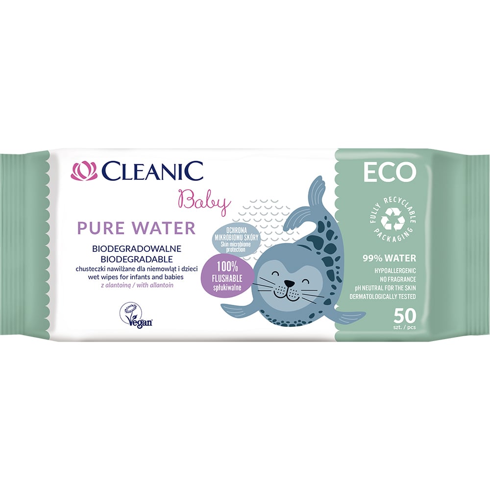 Köp Cleanic Baby ECO Våtservetter Pure Water 50 st | Apohem
