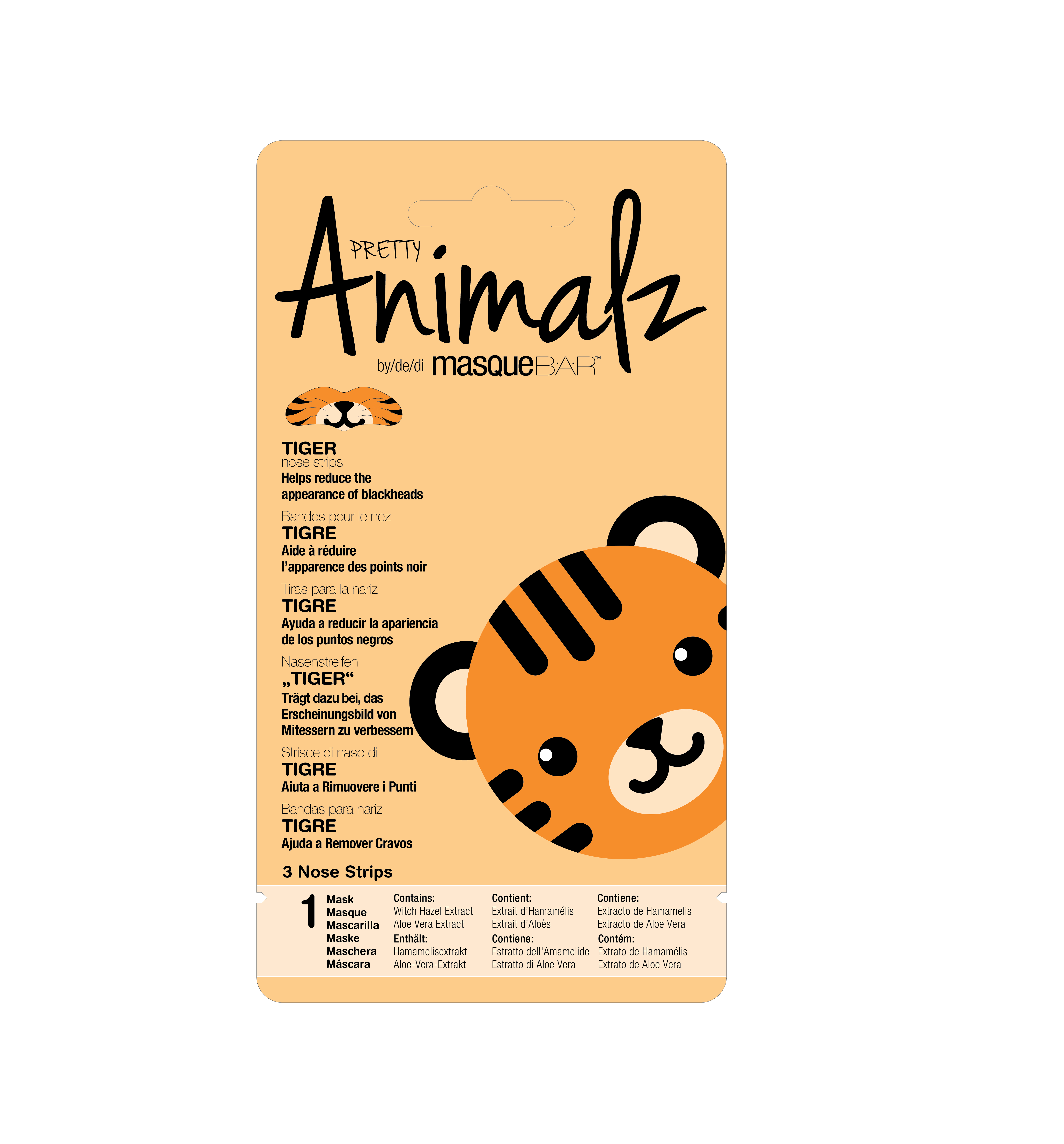 MasqueBar Animalz Tiger Nose Strips 3 st