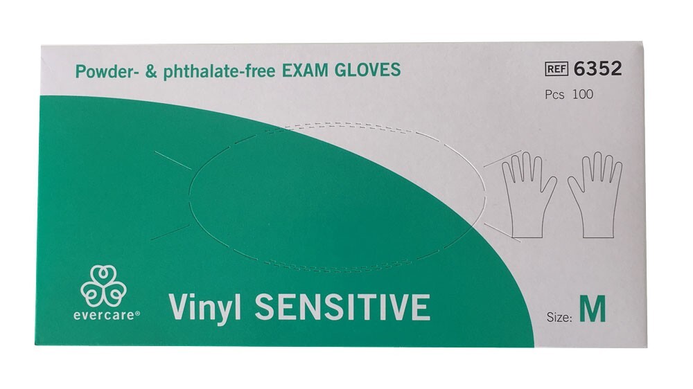 Evercare Vinylhandskar medium 100 st