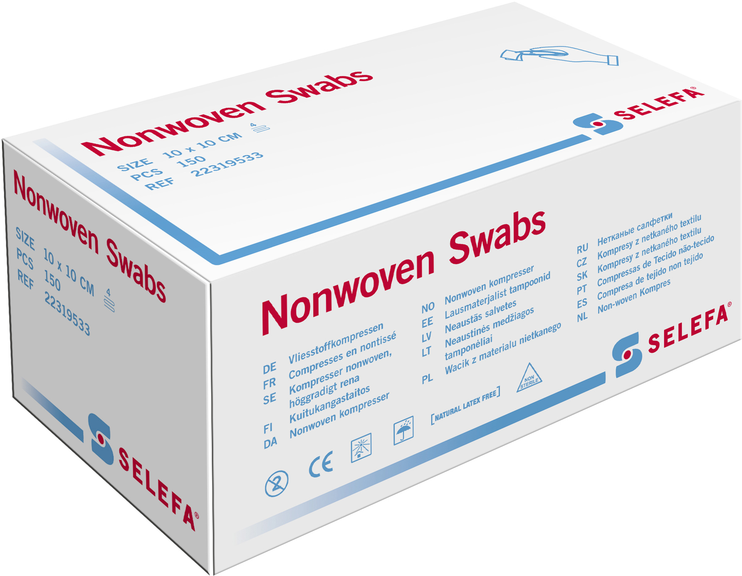 Selefa Kompress Nonwowen 10x10 cm 150 st