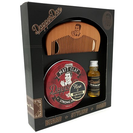 Dapper Dan Beard Styling Matt Clay Gift Set 1 st