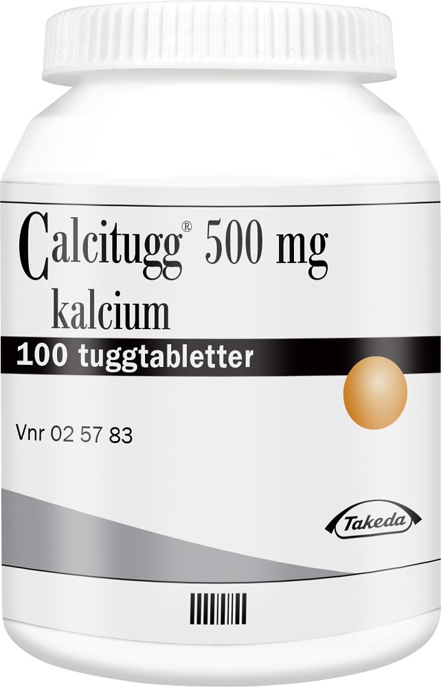 Calcitugg 500 mg Kalcium 100 tuggtabletter