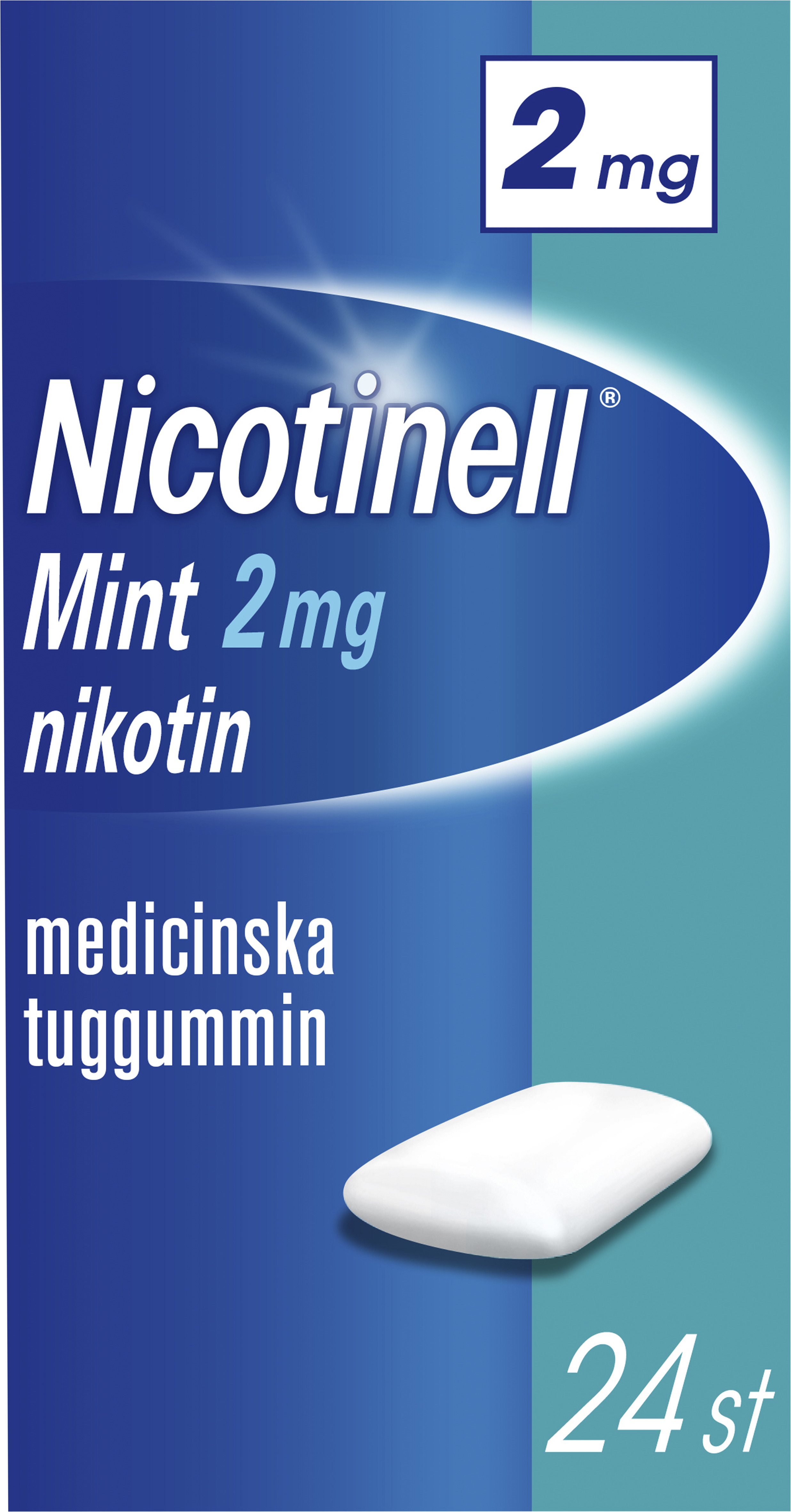 Nicotinell Mint 2 mg Nikotin Medicinska Tuggummin 24 st