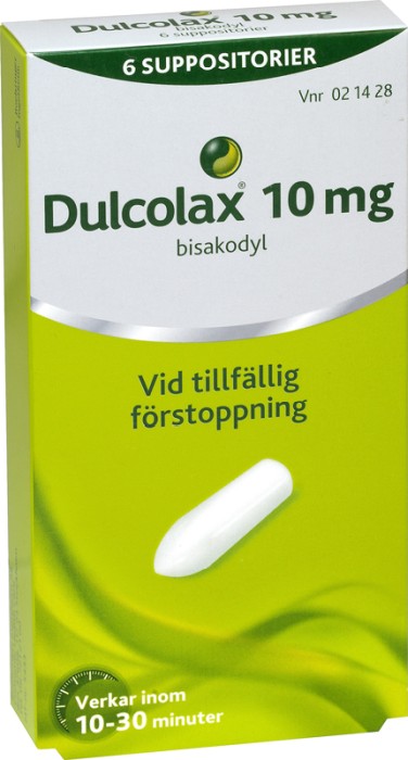 Dulcolax suppositorier 10mg, 6st