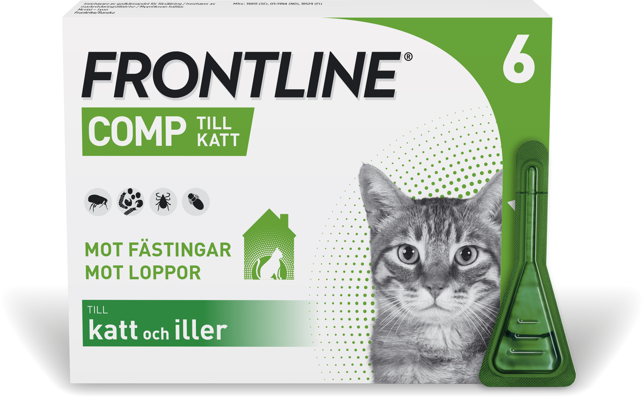 Frontline Comp Spot-on Lösning 50mg/60mg 6 x 0,5 ml