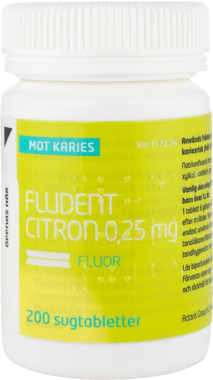 Fludent Citron 0,25 mg 200 sugtabletter